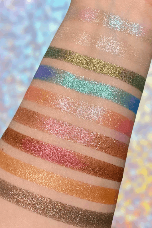 Pocket Summer Glitter Eyeshadow Palette swatches