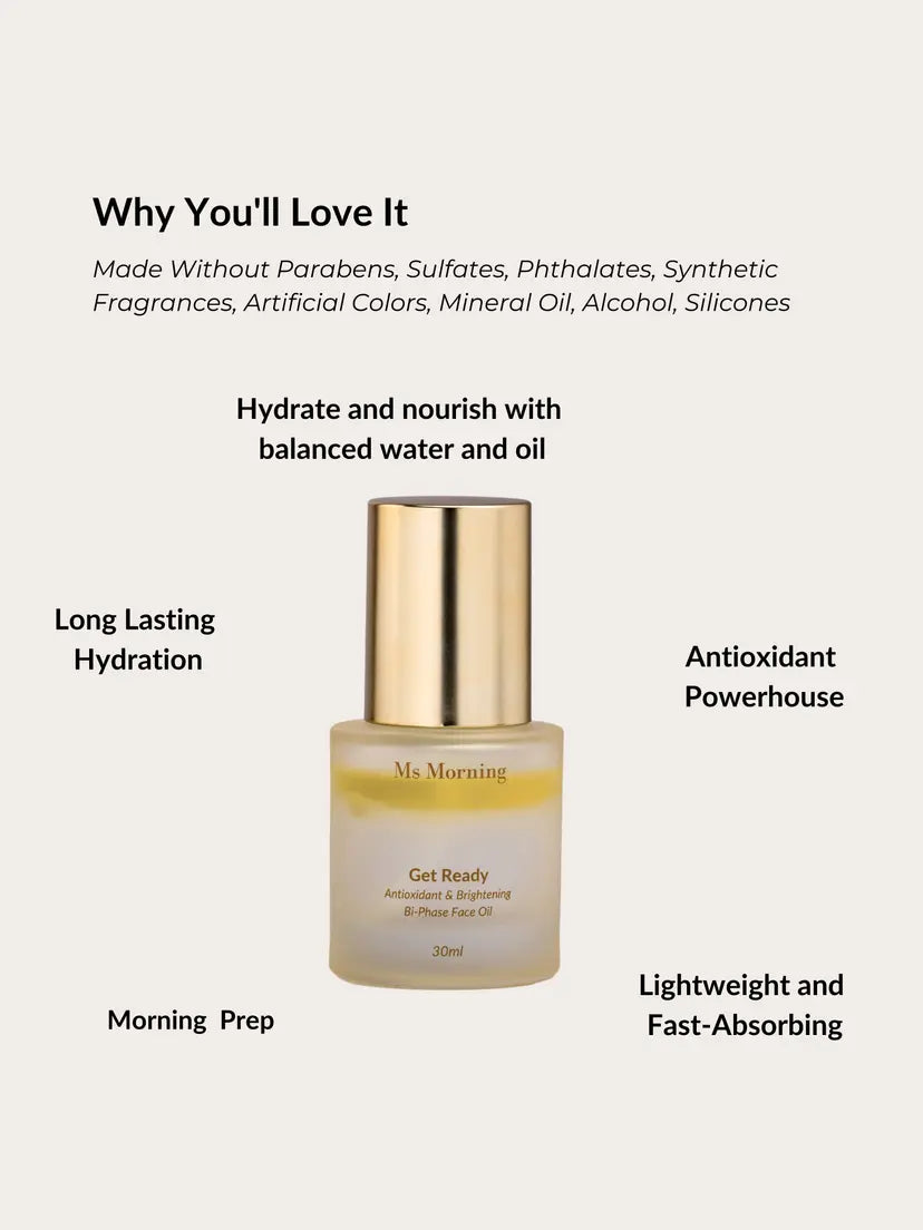 Get Ready Antioxidant & Brightening Bi-Phase Face Oil