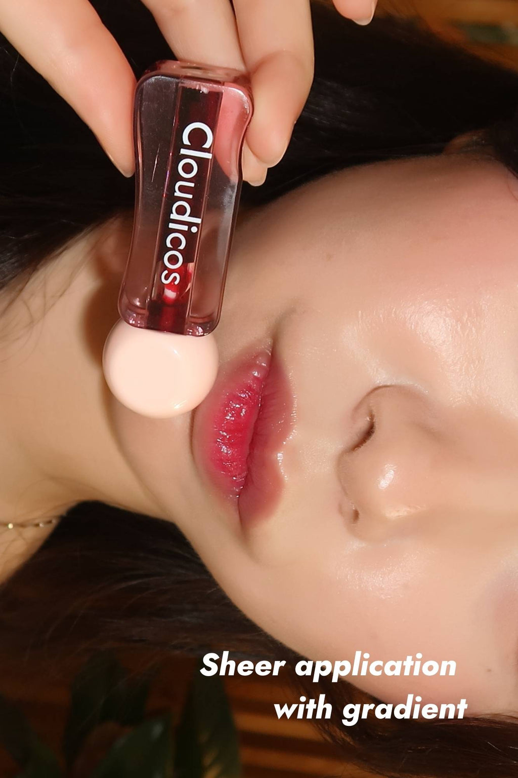 close up model photo featuring lip stain